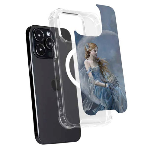 Fairy with Black Cat Sitting on Moon by Nene Thomas iPhone 16 Pro MagSafe Case